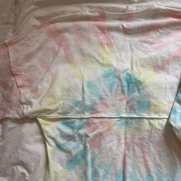 Spirit jersey Oversized XS pastel tye dye long sleeve   V neck comfy boho - Picture 8 of 8